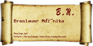 Breslauer Mónika névjegykártya